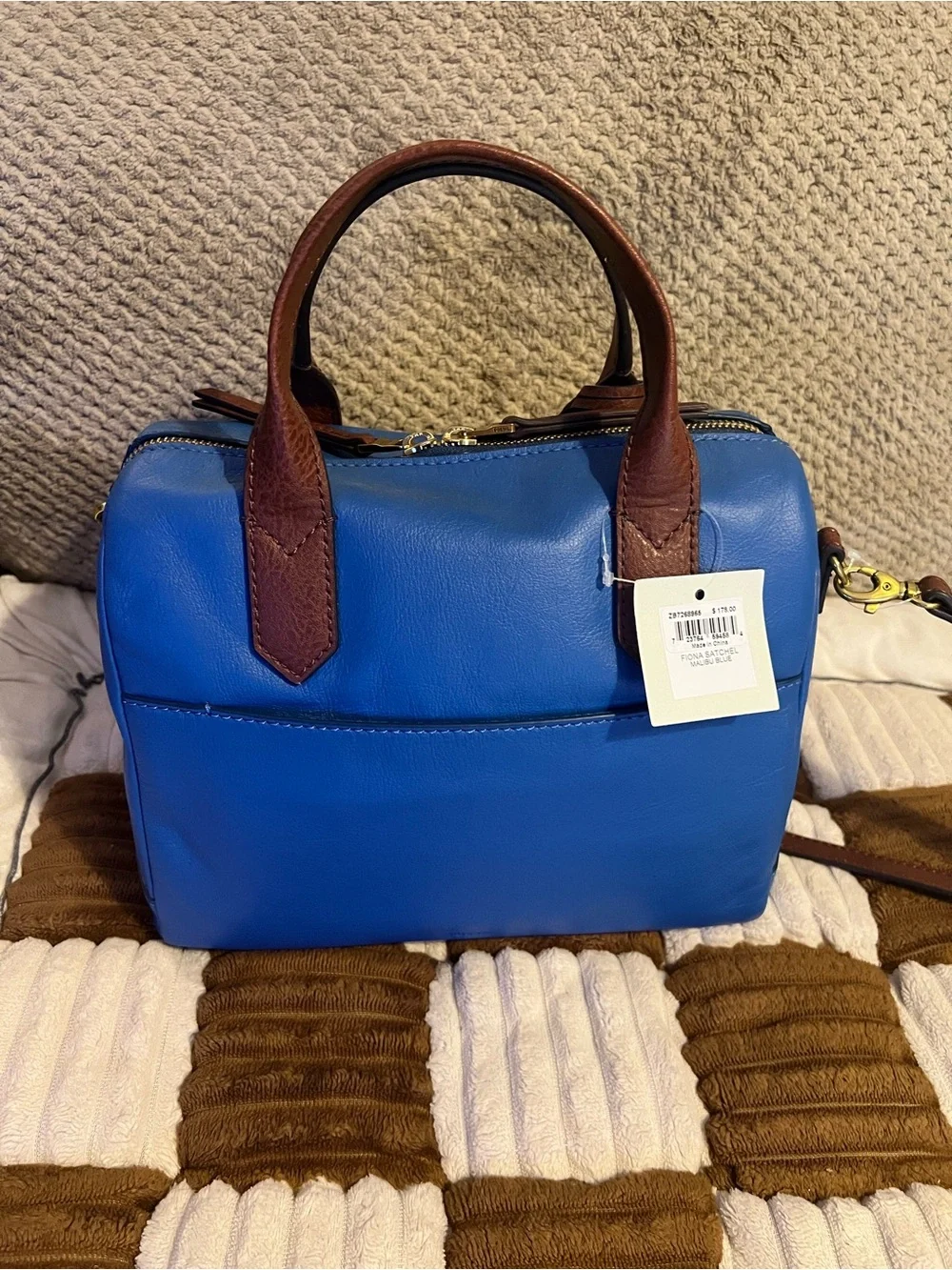 Fossil Fiona Satchel in Malibu Blue NWTS!